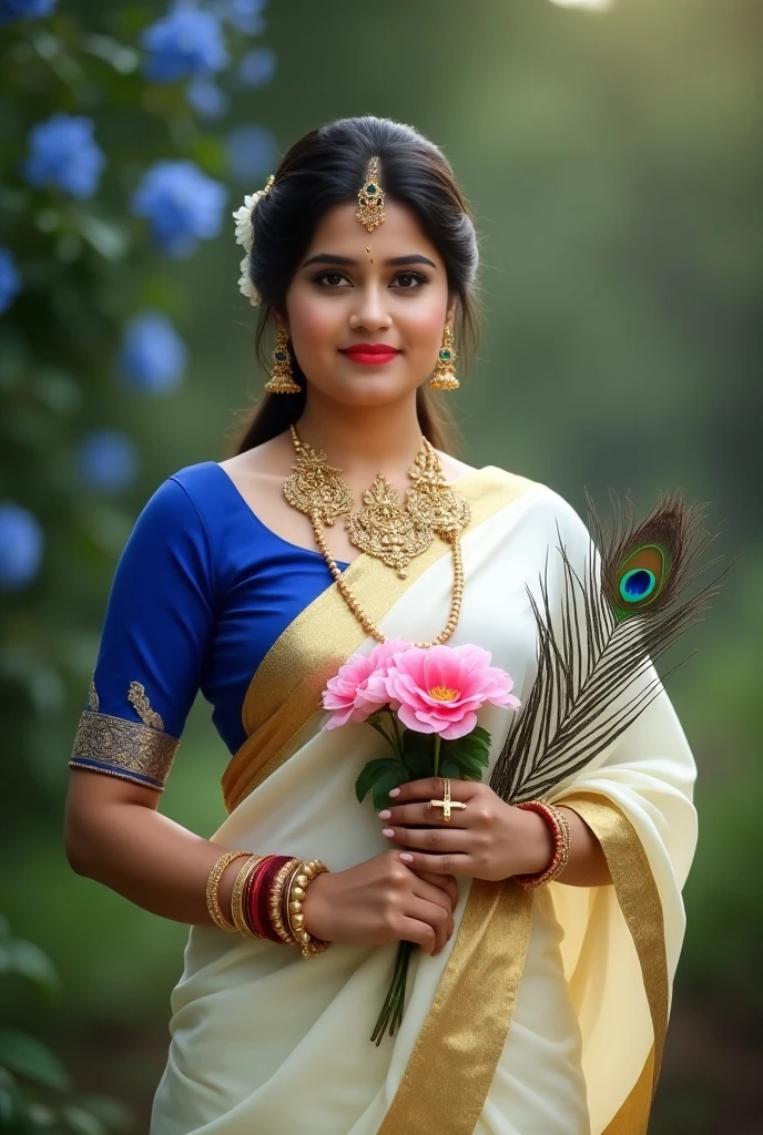 a woman in a red and yellow sari poses for a picture, traditional beauty, traditional, traditional female hairstyles, very beautiful enga style, traditional makeup, with lovely look, indian, indian style, dressed in a sari, wearing sari, adorned with precious stones, colorful with red hues, wearing a sari, gorgeous woman, dramatic smile pose intricate, traditional art, wearing elegant jewellery