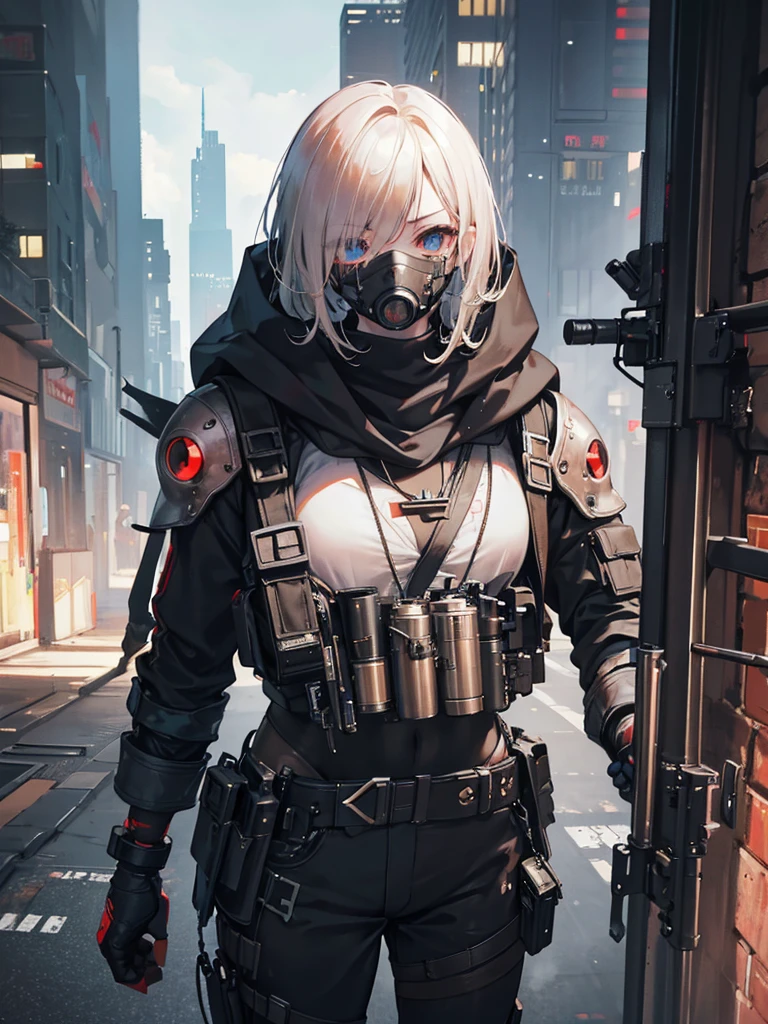 a woman sitting on top of a pile of skulls, cyberpunk city street background, unreal engine character art, anonymous mask, an edgy teen assassin, artgerm ; 3d unreal engine, ( ( character concept art ) ), mmorpg gameplay, antifa, cloaked woman, anonymous