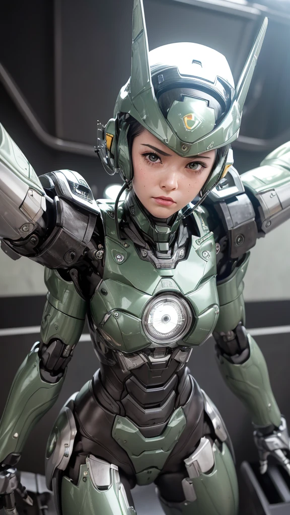    ,         Super Detailed ,     Attention to details ,     high quality, 最    high quality,    High image quality, 1080P,    hard disk   , beautiful,(War Machine),beautifulサイボーグ女性,    DARK GREEN MECHA CYBORG GIRL   ,battlefield, Girl with a Machine Body   ,、,(    attached to blood vessels    ),((    the spine of the machine is attached to her back    )),((     her cervical spine is mechanically attached to her neck))       Female middle school student's enlargement    　    short hair with white bands   、Sweaty brown eyes、Sweaty face、Freckles　    embarrassed expression  　　cute　Black-haired　((Steam coming out of my head))   lying on the bed  　I can see my vagina 　I can see your chest 