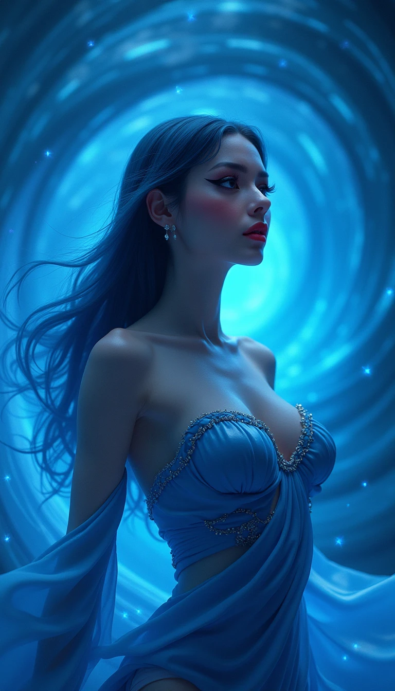 Fantasy Woman、（woman made of water）Water splashes on body or face、shuicolor、beautiful silhouette woman、And yet&#39;Eau, tome&#39;Sexual、Functional、