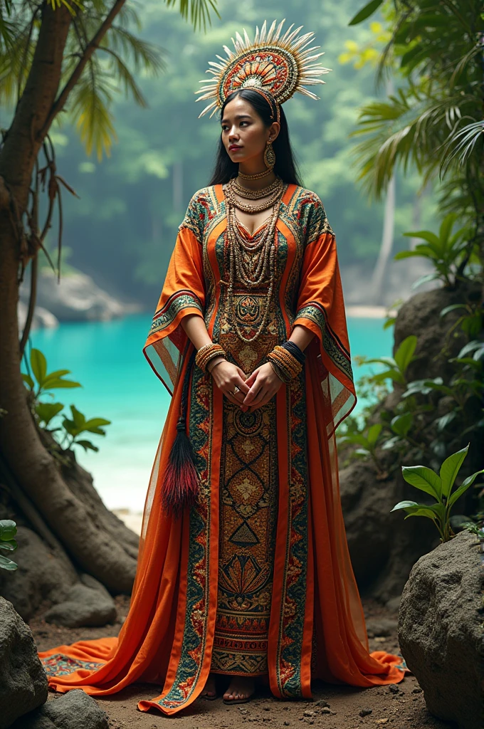 Femme égyptienne , avec une grosse poitrine, une peau de serpent, de l'Égypte antique, dans un temple égyptien, porte une robe rouge et couleur sable, épousant le corps, a de long cheveux raide noirs orné de nombreux bijoux, la femme est enceinte de serpent, sa poitrine gonflé de lait, des crochets de serpent, visible lorsqu'elle sourit, a des yeux doré a pupilles reptilienne, porte un cobra noir