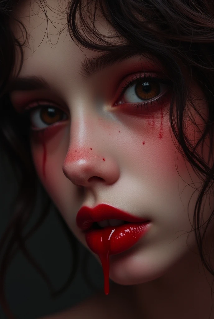 liquid coming out of the big red and fleshy lips --auto --s2