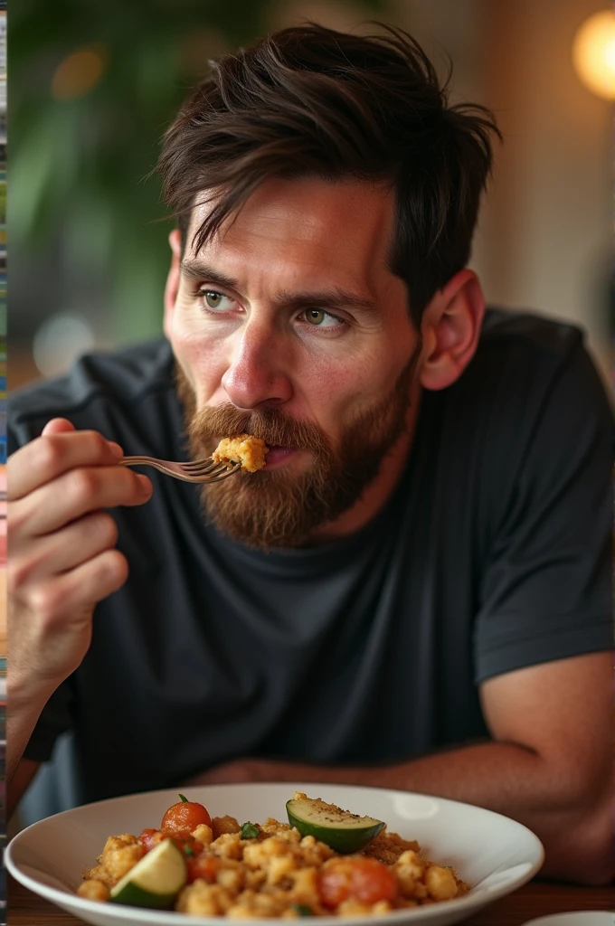 gordo moreno muy gordo comiendo