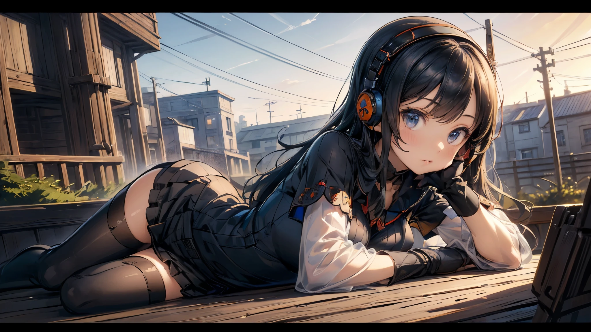 (((masterpiece))), ((( high resolution on down))), ((( perfect face)))、((( Japan Beauty )))、((  top quality i )),  detailed texture, (( high resolution on downの顔)), ( best quality、Unity 8k,16k, wallpaper、masterpiece、Super detailed、超 high resolution on down、(Realistic)、( highly detailed backgrounds ), ((Detailed drawing))、Photoreal 1.2, exquisite, insanely detailed), ((4 fingers on 1 thumb , Perfect human hand)), (( perfect two legs)),  very detailed facial and skin texture , (( detailed eyes on board)), Detailed lips,  very detailed depiction of hair , (Inside a developed city ), (( girl , Light blue semi-long,  headset, Petite, Small breasts)), (Gothic ta fashion that fits the body, Partially see-through ,  knee socks,  Loafers, mecha001), (Superbike), (cowboy shot), looking at viewer
