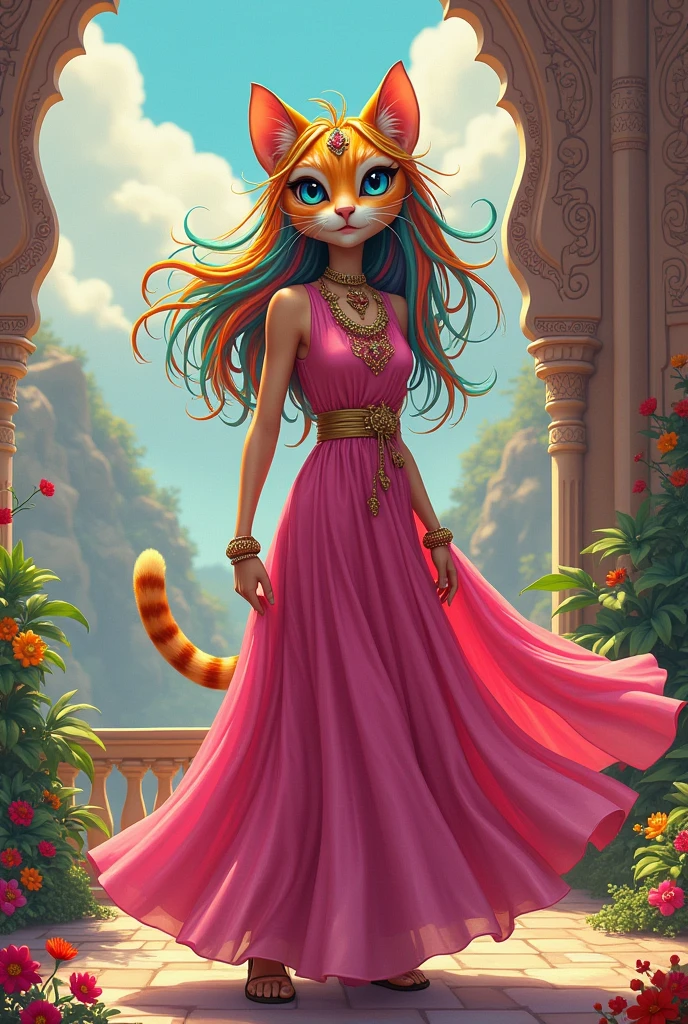 ((cat)), (masterpiece, superior quality, best quality, official art, beautiful and aesthetic: 1.2), (1girl: 1.3), extremely detailed, (fractal art: 1.2), colorful, highest detail, (zentangle: 1.2), (dynamic pose), (abstract background: 1.5), (tredital dress: 1.2), (bright hair), (many colors: 1.4), upper body, masterpiece, best quality, high quality, highres, 16K, RAW, ultra highres, ultra details, fine details, an extremely delicate and beautiful, extremely detailed, real shadow, anime, highly detailed painting, award-winning glamorous painting, wonderful painting, art style, stylized,