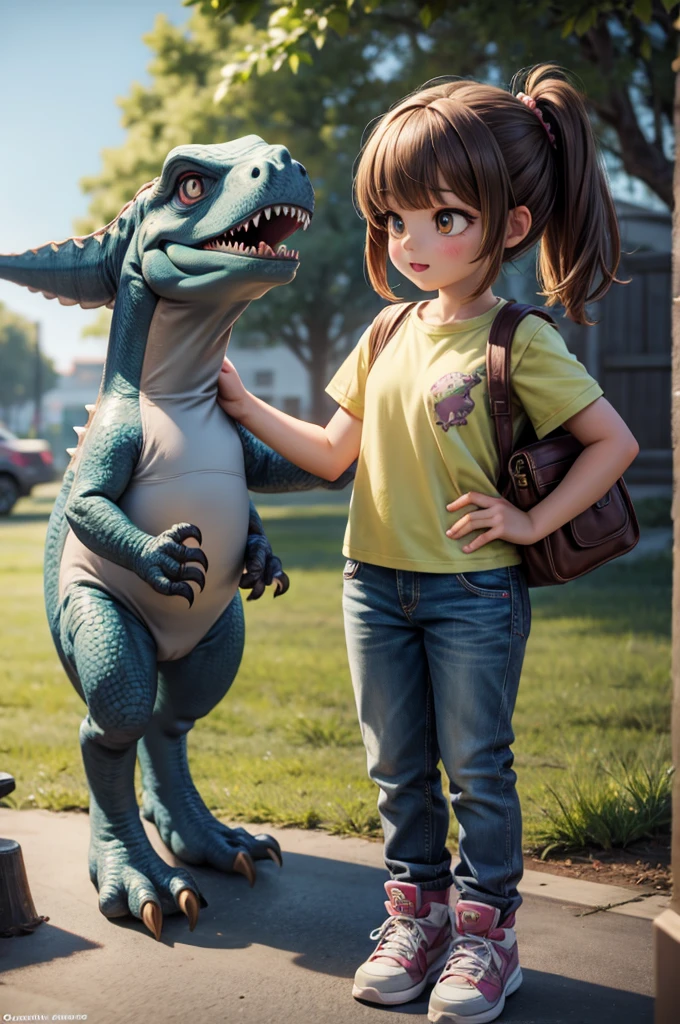Create a big baby dinosaur character