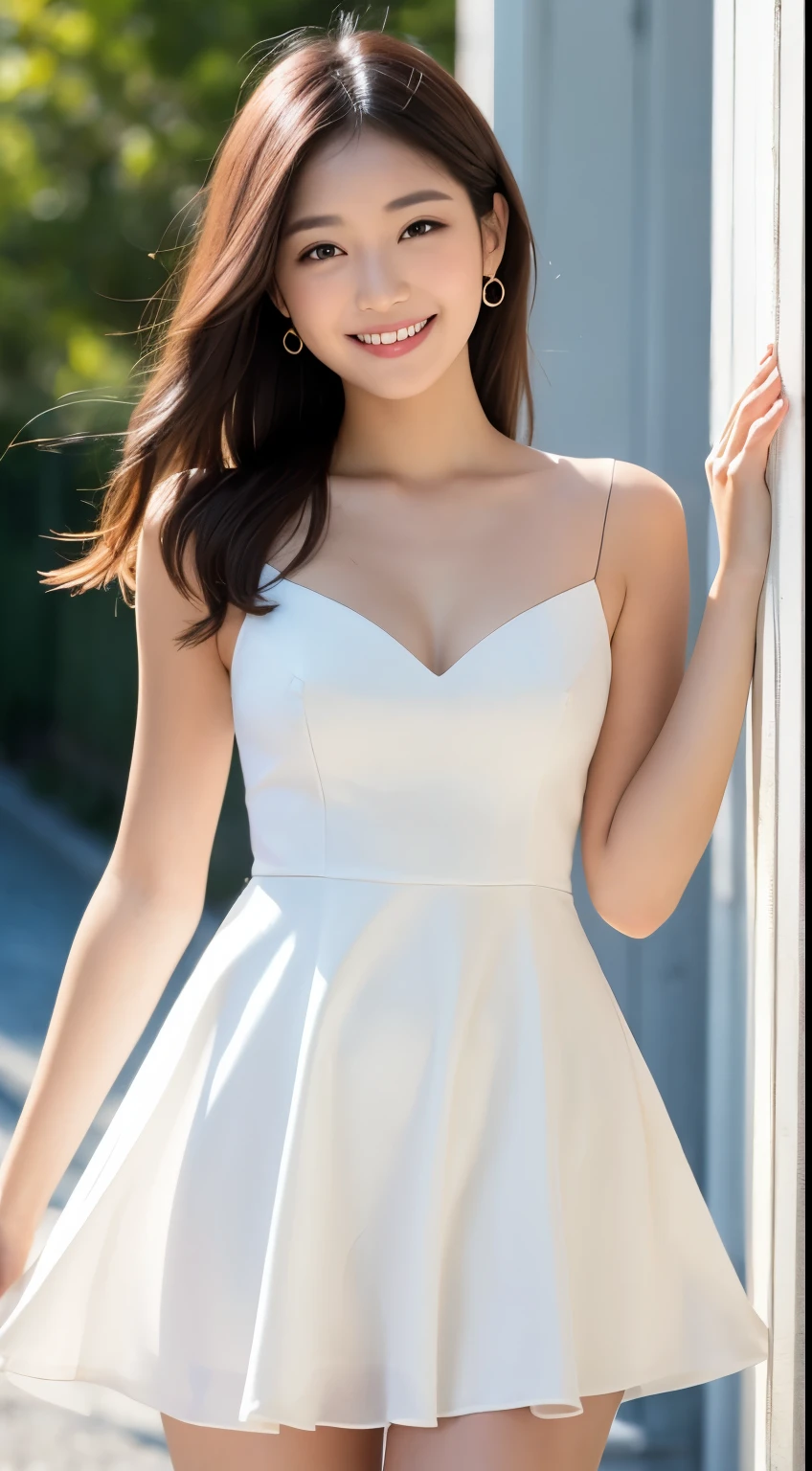 ((Group photo:1.3)),masterpiece:1.3), (In 8K, Photorealistic, Raw photo, Best image quality: 1.4), Japanese, Beautiful Face, (Lesbian Line,A vivid face),Big smile, (Mid-length hair:1.3), messy short brown hair, Realistic eyes, Beautiful Eyes, (Realistic Skin), Beautiful Skin, attractive, Ultra-high resolution, Surreal, The bright, white interior of the church、Sexy Color Prom Dress、Off the shoulder、Idol、Cute  girls、A happy smile、messy short brown hair、model legs、Sexy collarbone is visible、A colorful dress with a wide open chest、White panties