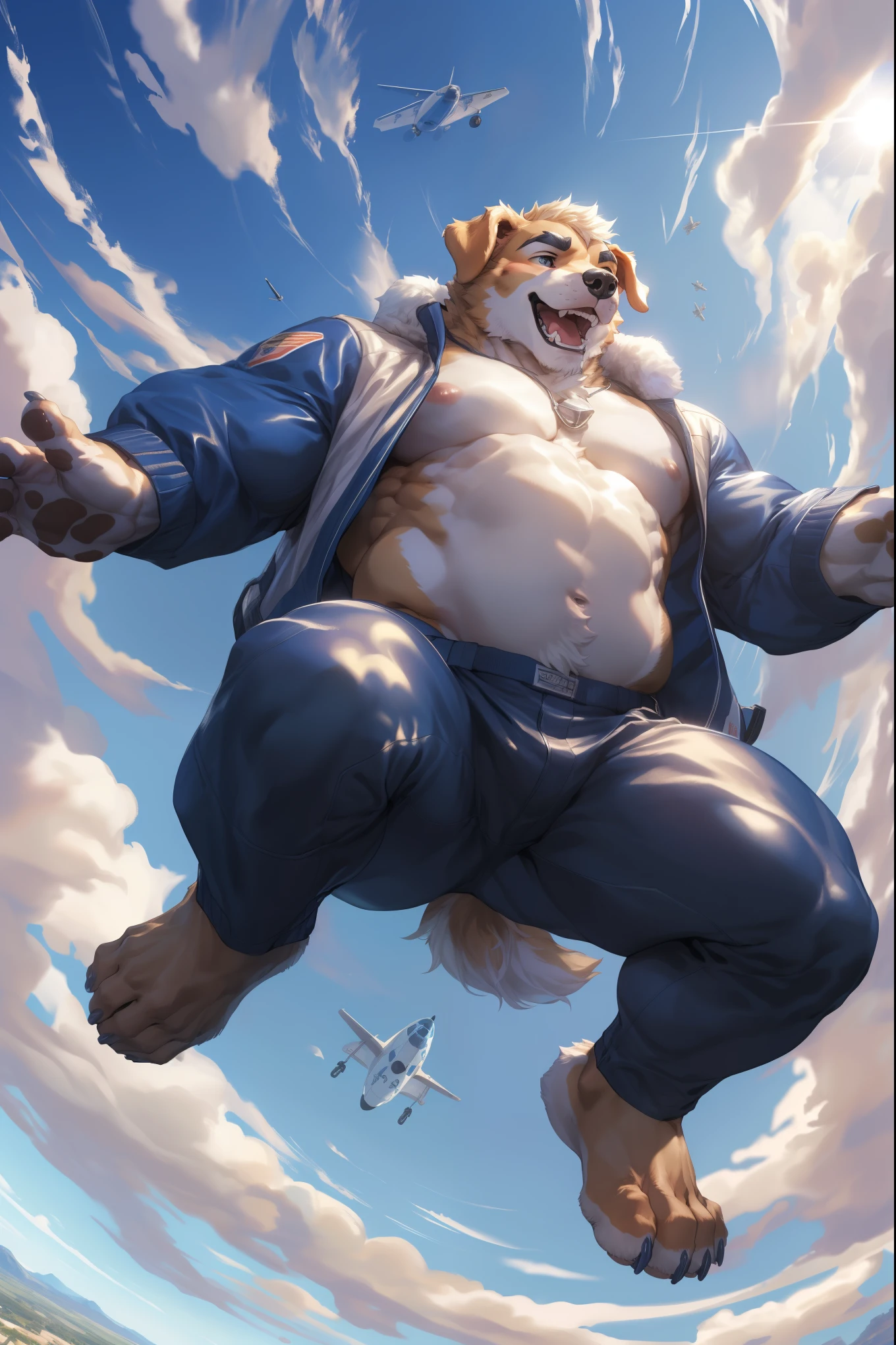 Very Extremely Morbidly-Obese Red Fox with Very Extremely massive Overhang hyper white Belly, belly size of a mountain, very extremely overweight, massive belly, smallest legs, smallest arms, scar on the face, wears boots, beautiful Blue eyes, kung-fu High Kick, one leg in the air. 