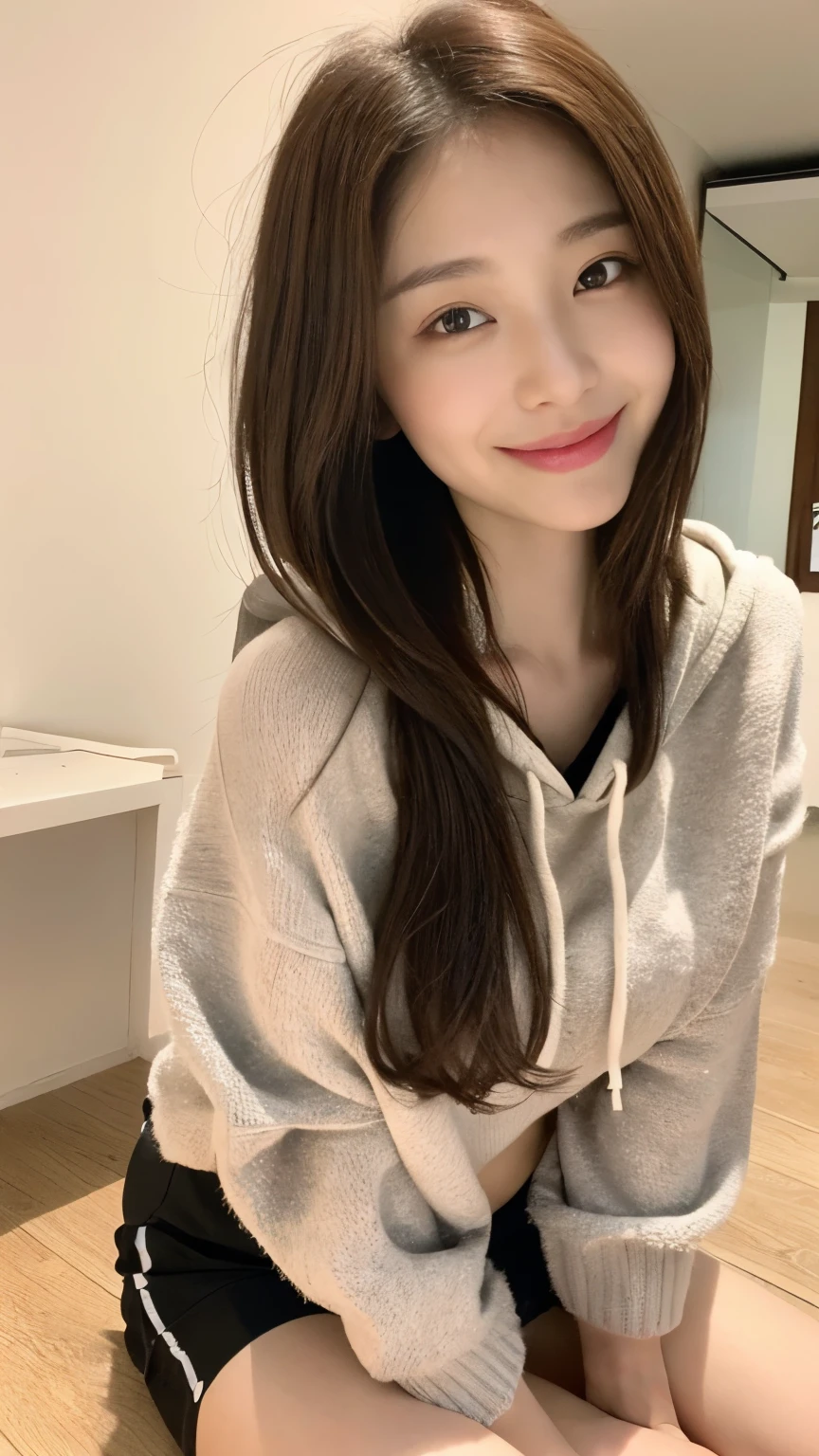seed:2020674263.((Full body angle:1.1)).((Highest quality, 8K, masterpiece:1.3)), ((from below:1.1)).concentrated:1.2, Perfect body beauty:1.4, Hips:1.2, ((Delicate Hair)), (Colorful button-through crop shirt :1.1) , ((Highest quality、8k、masterpiece:1.3))、1 Girl、A sloppy smile、Esbian all over、Slim face、Big Boobs、Beautiful woman、(Dark Brown Hair)、Long Hair、1、Flickering Valley、Detailed eyes、double eyelid、Blurred Background、超Slim face、Smile、Looking down、stroll、