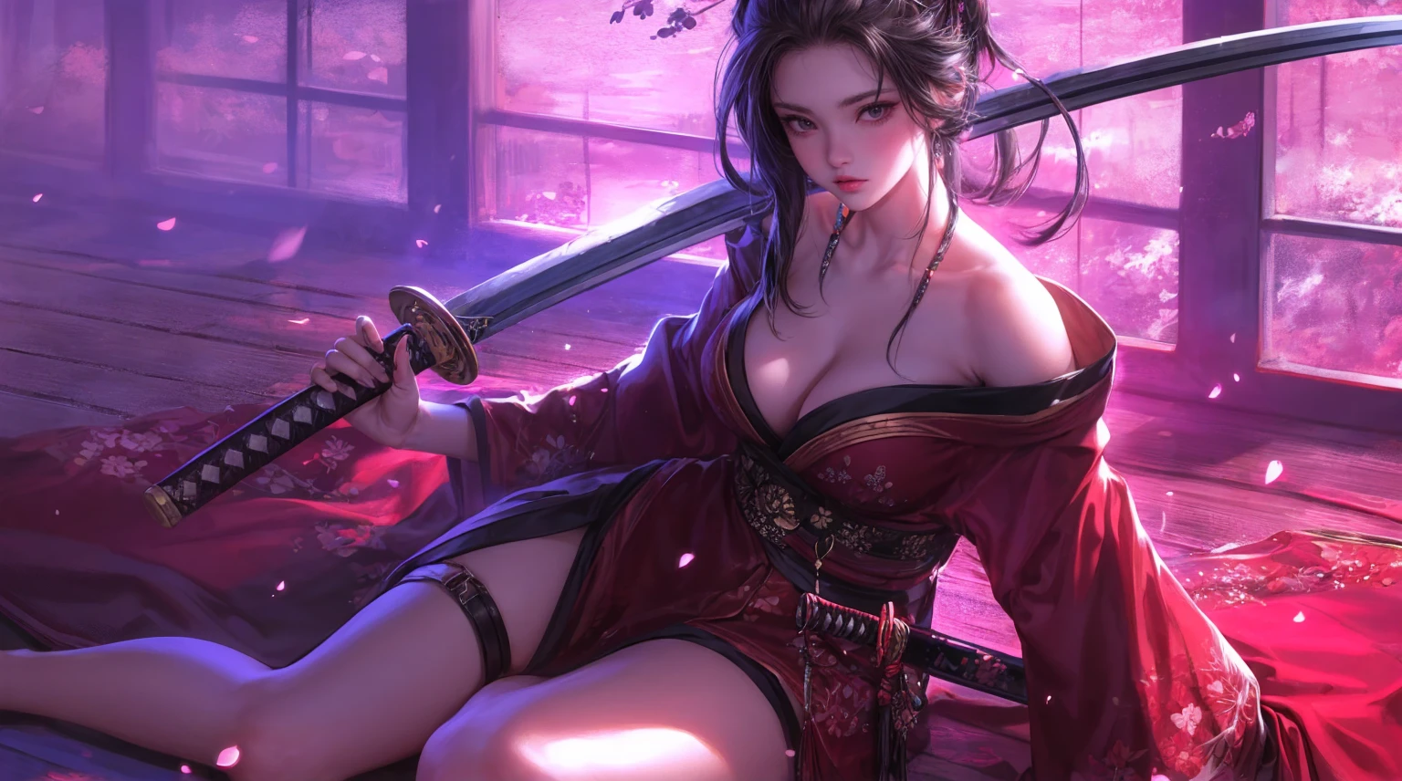 A samurai woman with samurai mask, gorgeous sitting position with sward, half chest arms, photo of Jason Chen, tumblr, shin hanga, beautiful asian girl, japanese model, beautiful body and face, attractive body, beautiful asian woman, sexy girl, gorgeous young woman, perfect body, sexy body, sexy body and face, korean girl, beautiful body, beautiful model girl, realistic style