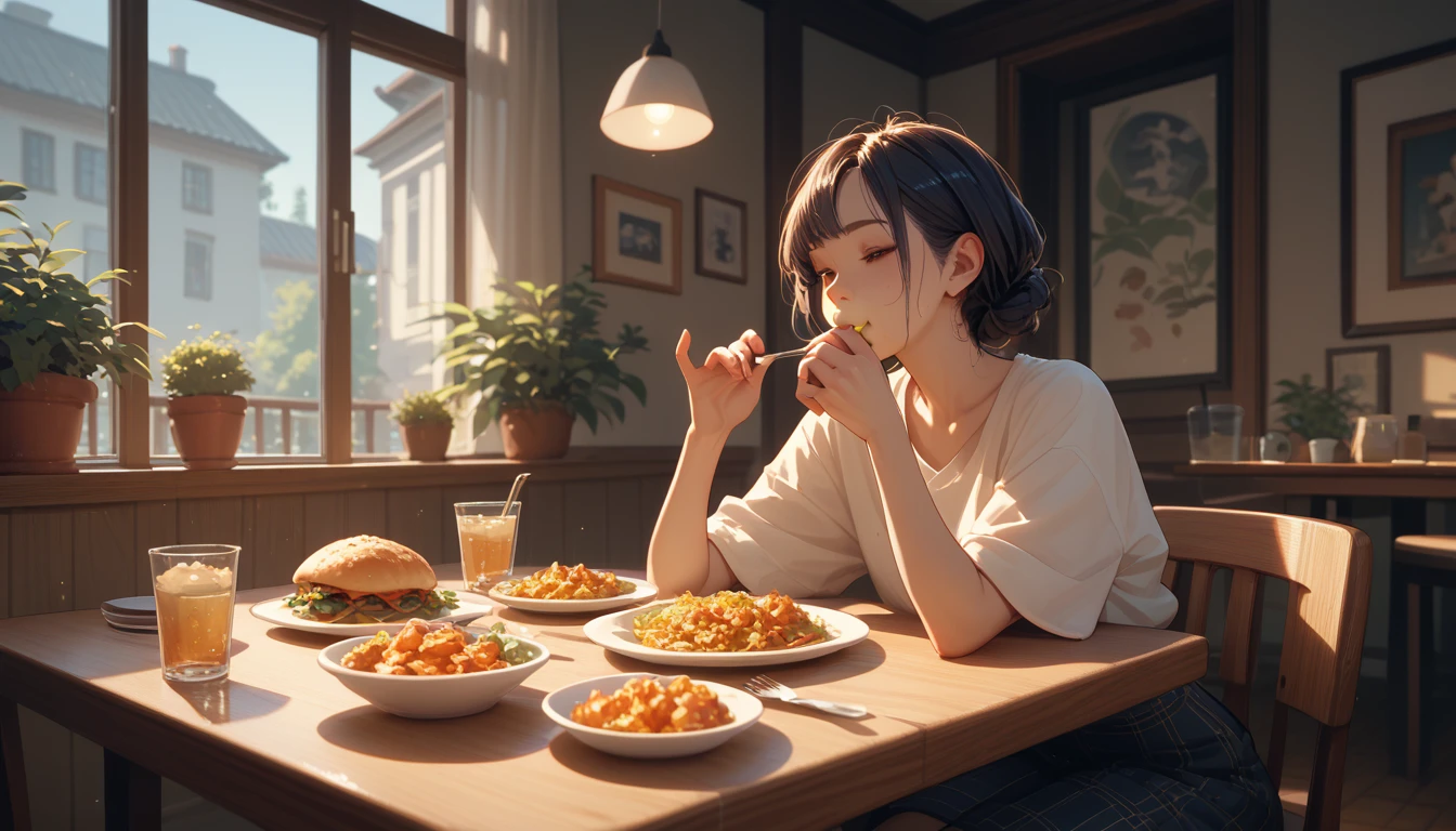 Eating alone at home