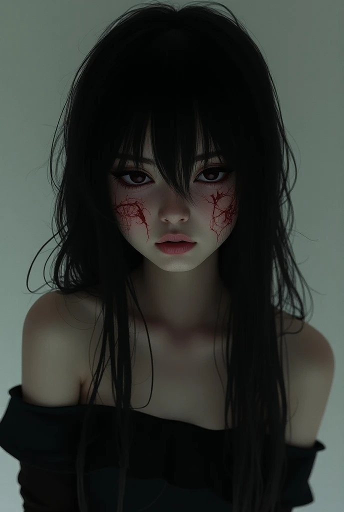 Highest quality, masterpiece, look up, cute,(Horror),(((Beautiful zombie girl))),Dead,Trying to bite,(((Bleeding,Injured))),(((Shedding tears of blood))),((口からBleeding)),((Covered in blood)),((Bitten all over the body)),((Sexy)),(sexy),((Small breasts)),Baby Face,(Middle school students),Black Hair,((Masturbation)),(((Blowjob))),(((Sex,sexual behavior))),Beautiful Style,(Lower body exposed),((Pale skin)),Sensual look,Embarrassed,Sexy表情,Expressions of delight,(Dark atmosphere),(Dark atmosphere,fear),((Dim lighting))