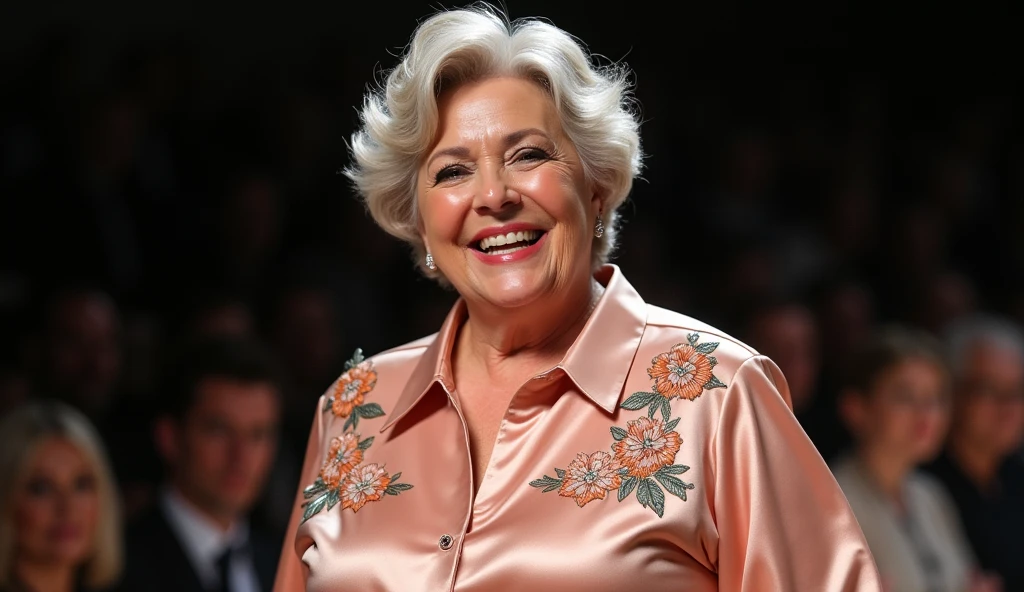 1plus 80 A fashionable an older woman, 80years old, older, 1plus size model ...