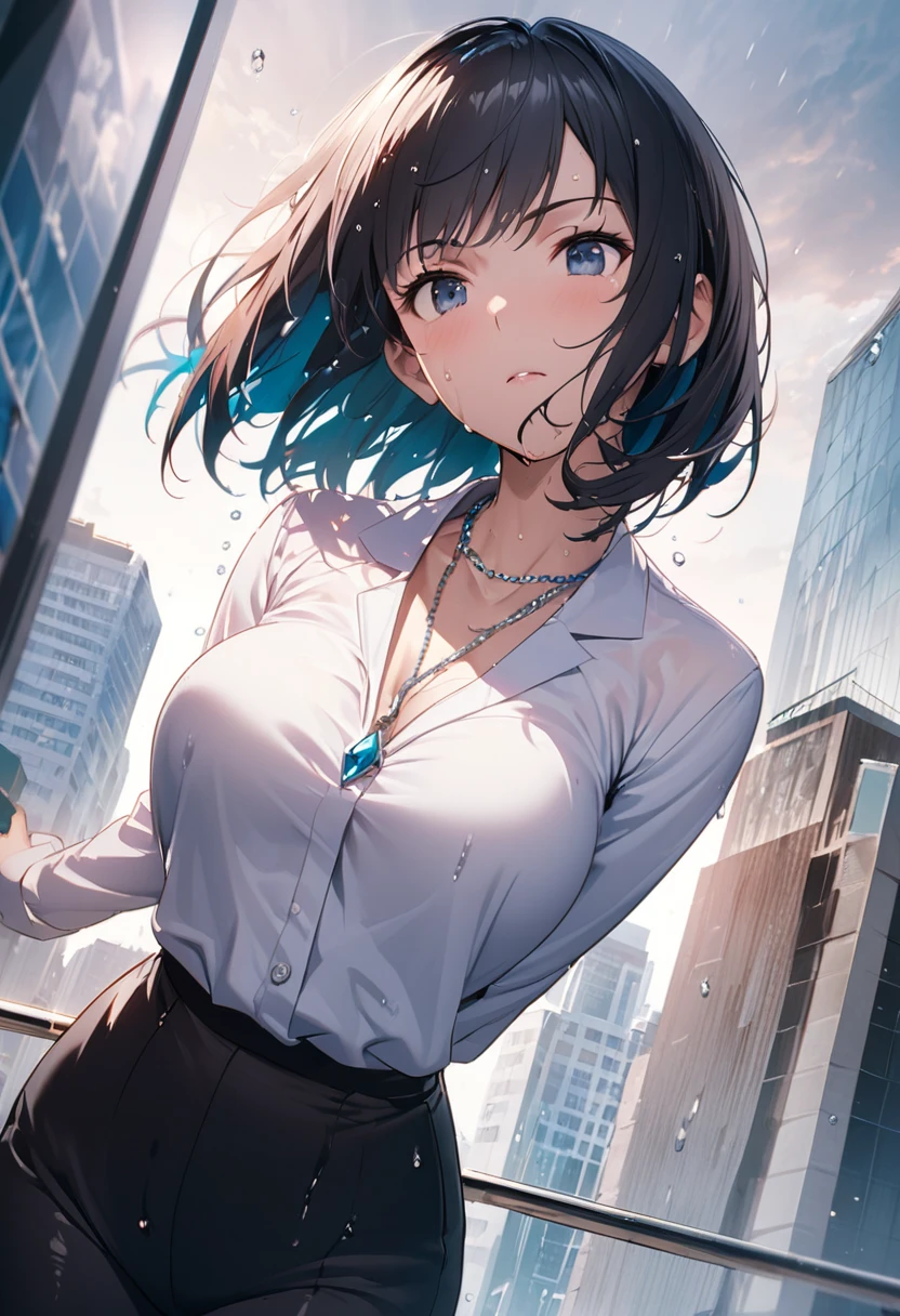 (must be follow these prompts:2),masterpiece,best quality,extremely detailed,photorealistic,(one woman:2),(alone:1.5),(genuine japanese looks:1.5),(japanese pretty woman:1.5),(adult woman but girly looks:1.4),(she is fresh rookie of the office:2.2),(girlish face:1.6),(ladies business suit:1.4),(adorable face:1.4),(in tokyo:1.4),(a little plump face:1.5),(a little tiny height:1.3),(a little fat legs:1.3),(a little short legs:1.2),(a little plump hip:1.3),(natural face:1.8),(usual face:1.6),(must be her business pants on:1.5),(she looks like japanese idol:1.5),(do not cut out her clothes:1.5),(normal body structures:1.9),(displayed one woman on single picture:2),(irresistible voluptuous body style:1.5),(must be fully clothes on:1.8),(she looks exhausted with her clothes on:1.8),(she looks like a ta:1.7),(greasy semen in her vagina but hidden it by her business pants:1.8),(her arsehole is creampied but her business pants on legs:1.8),(usual face and daily scene:2.3),(vivid description of viscously business pants for permeated semen:1.9),(especially her trousers get many stains:1.8),(seminal permeated trousers are smealy:1.4),(jizzy foots in loafers:1.2),(old semen adhered her intervaginal side-wall under her trousers:1.2),(frousy smegma in her vagina under her trousers:1.6),(she is a rookie in this company:2.3),(she is already creampied but hidden it behind her business suit:1.2),(fresh rookie for venting hole but must be hidden by business trousers:1.6),(realistic detailed greasy semen that is penetrated into her business suit so moisty:2),(excessive detailed realistic greasy semen permeate into clothes:1.4),(viscously business trousers for permeated greasy semen:1.3),(creampied hidden vagina under her business pants:1.7),(at working in this office usually:2.3),(her crotch area is certainly unwashed for one month:2.3),(her sticky business pants must be on:2),(japanese girl in business scene:2),(unwashed worst pussy that is behind business pants for one month:2.5)