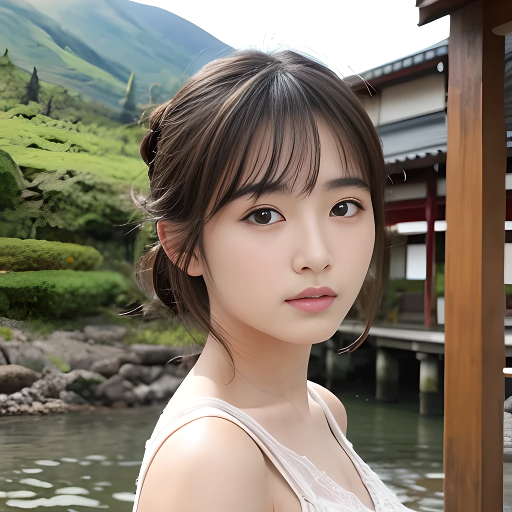 ((Highest quality)), ((masterpiece)), (detailed),Perfect Face,Japanese,landscape,Beauty,Small cleavage,cute