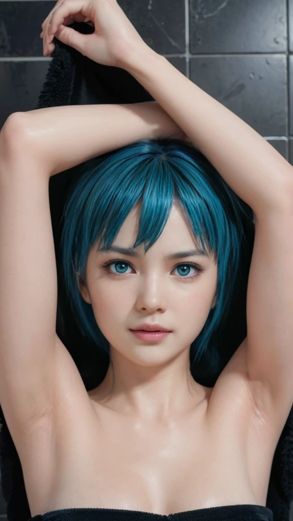 Nico, blue eyes, (best quality, ultra-detailed), (realistic:1.37), beautiful and detailed face, ultra-realistic texture, red lipstick, bright colors. High definition, 8k, expression with a sexy and sensual look