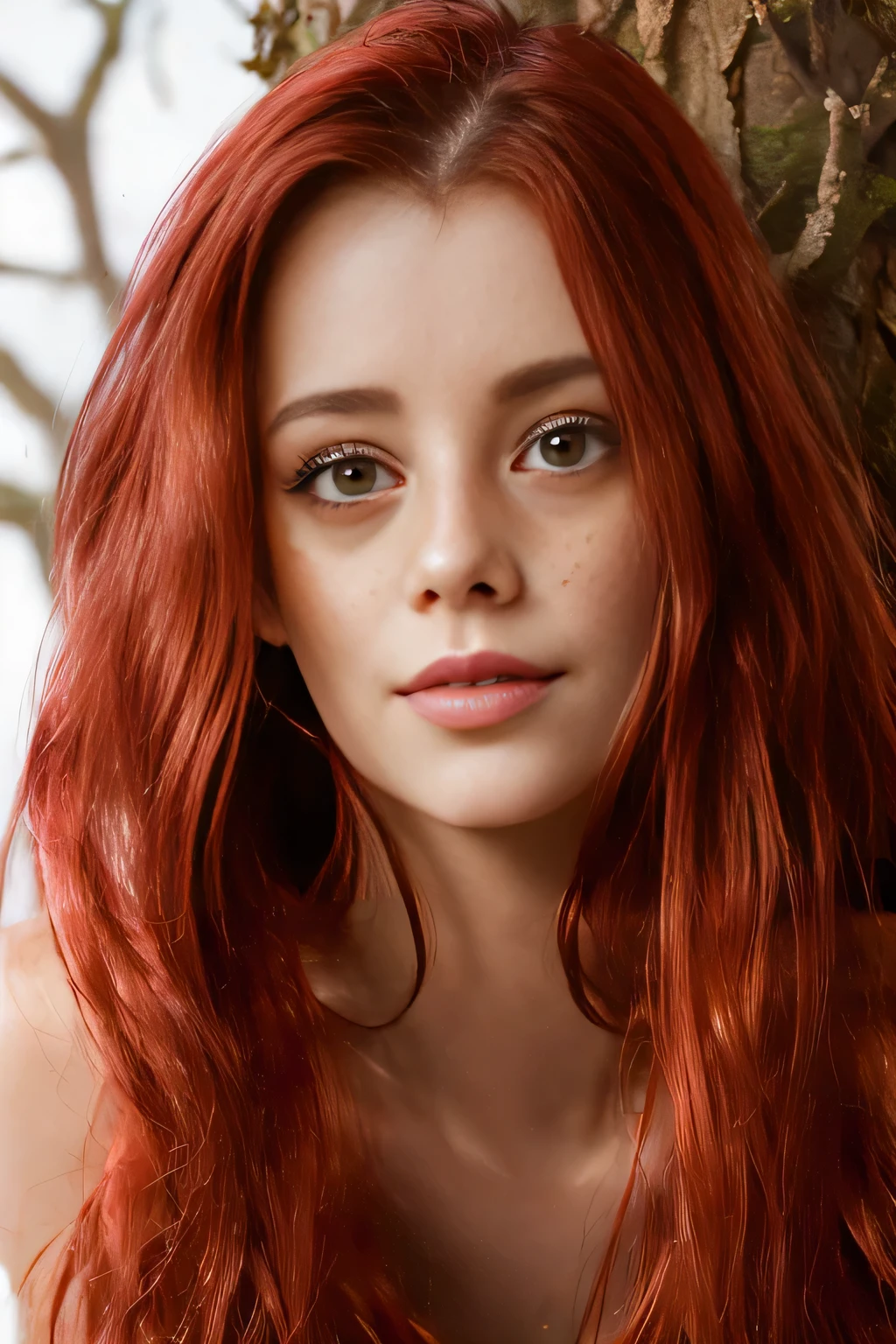 Fantasy, medieval, ((best quality)), ((masterpiece)), (detailed), perfect face, perfect body, hot woman, young, beautiful sexy elf, lying on a tree, spreading legs open, redhead, long hair, messy hair, big eyes, heavy black eyeliner, freckles, cameltoe, outdoors, gloomy forest, wearing armor, perfect breasts, masturbating, fingering, rubbing clitoris, hairpin pussy, wet pussy, squirt, squirting, nymphomaniac