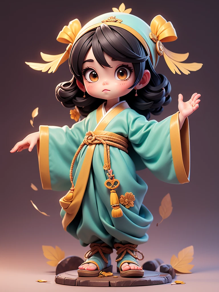  Create a chibi onmyoji image , Alone， simple background ，a small, Simple hair , Big head, Japanese Onmyoji.  The transparent body can be seen through . The image is clear and detailed ., beautiful colors and..  raise your arms , foot, eye,nose, mouth, ((Five fingers on a hand))， ((Five toes)), colorful background for working,  anatomically correct,  simple background ,  shortcuts, bangs, Symmetrical, 