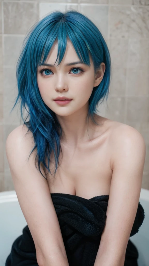 Nico, blue eyes, (best quality, ultra-detailed), (realistic:1.37), beautiful and detailed face, ultra-realistic texture, red lipstick, bright colors. High definition, 8k, expression with a sexy and sensual look