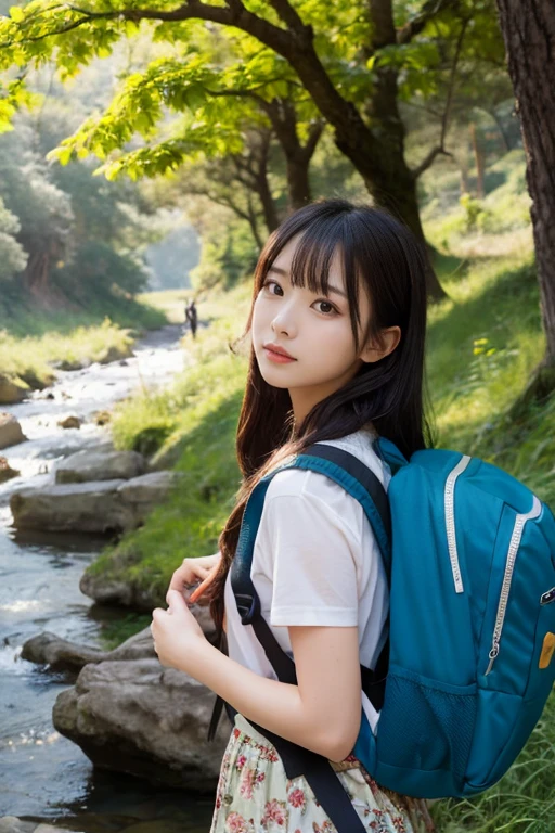 (best quality,4k,8k,highres,masterpiece:1.2),ultra-detailed,realistic (photo-realistic:1.37),2 junior high school girls, cute, beautiful detailed eyes and face, long eyelashes, adorable smiles,happy and energetic expressions, wearing school uniforms, colorful hair accessories, vibrant backpacks, walking hand in hand in a blooming garden, surrounded by colorful flowers and lush greenery, sunlight filtering through the trees, creating a warm and magical atmosphere, soft pastel colors, gentle and dreamy lighting, capturing the innocence and joy of youth, with a touch of whimsical and playful elements.