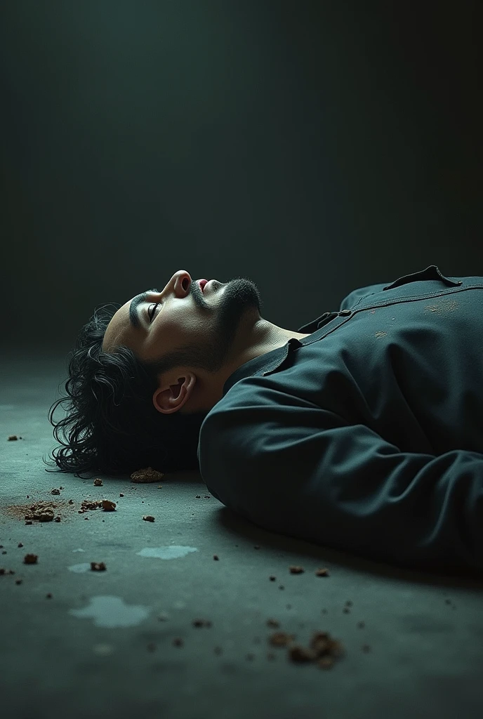 A guy killed on the floor that looks like sleeping