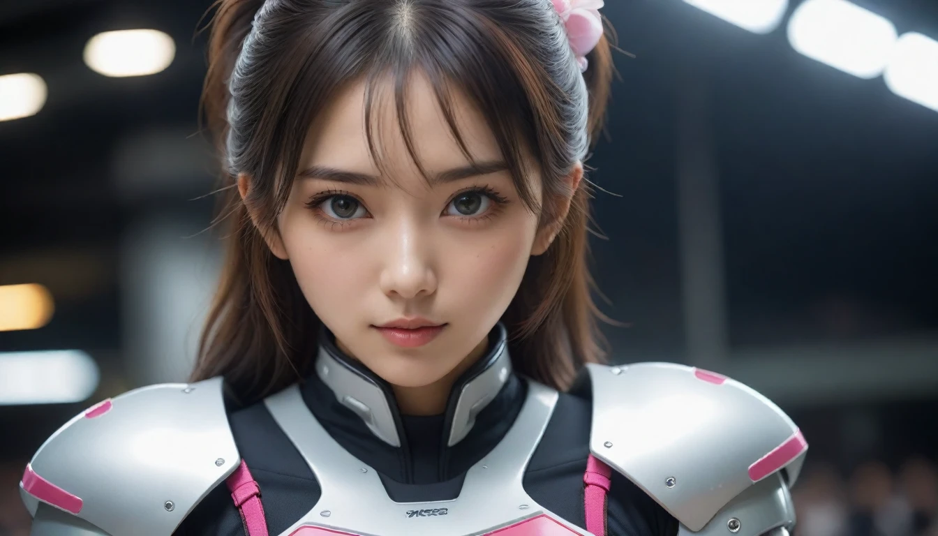 8k,  super high definition, Best Quality, masterpiece, 三分割法によるphotograph, surreal,photograph, one woman,( girl:1.3),cute,cute顔, 細部まで beautiful eyes, 細かく Detailsに,masterpiece,一人の girl:1.2, Japanese women,American football player,close up,smile,Black long hair,Ponytail,ID photo,future,Brutal Cyberpunk Woman,Luxurious and gorgeous,American Football Field,((Shoulder pads:1.5)),Flashy Fashion,Lavish Decoration,(BDSM Mistress),(Cute girl),(Upper class lady:1.5),Expressions of despair,Dark and atmospheric lighting, delicate details ,  Detailsな顔,anger, charming eyes ,(ポートレートphotograph:1.4),( Photorealistic Images:1.4), Fantasy Art ,( beautiful face:1.4),美しく charming eyes 、 beautiful eyes,Silver Remaining,( Tight waist :1.4)、( beautiful with perfect body proportions:1.4), Pink Lips,profile,((( ideal body shape))),A cup small bust :2,、Portraiture:2、 perfect anatomy、鮮明な Details、 Details,Thin lips,完璧で beautiful face ,完璧でcute顔,  Skin with attention to detail, Perfect limbs、 Thin Waist, surreal,Light and Shadow, Fashion Magazine Cover ,spotlight