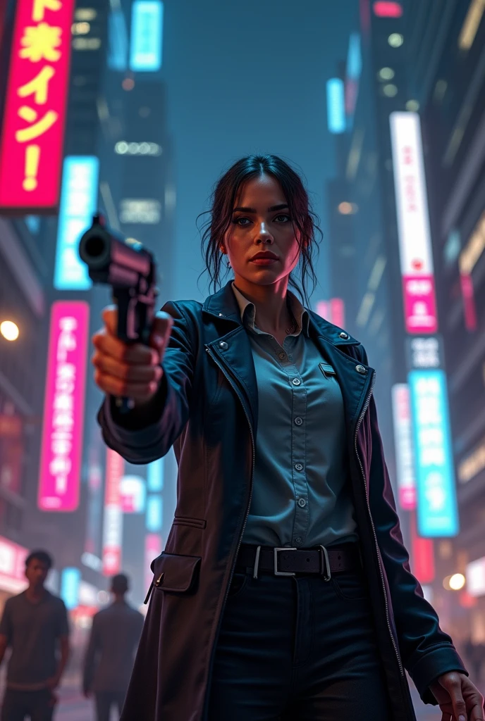 Masterpiece、beste Quality、Top image quality、pictures、Beautiful image quality、8k、A zombie with a very frightening face is wearing a gray stylish suit、Walking gracefully through the pitch-dark city streets、You can see a beautiful big full moon in the sky