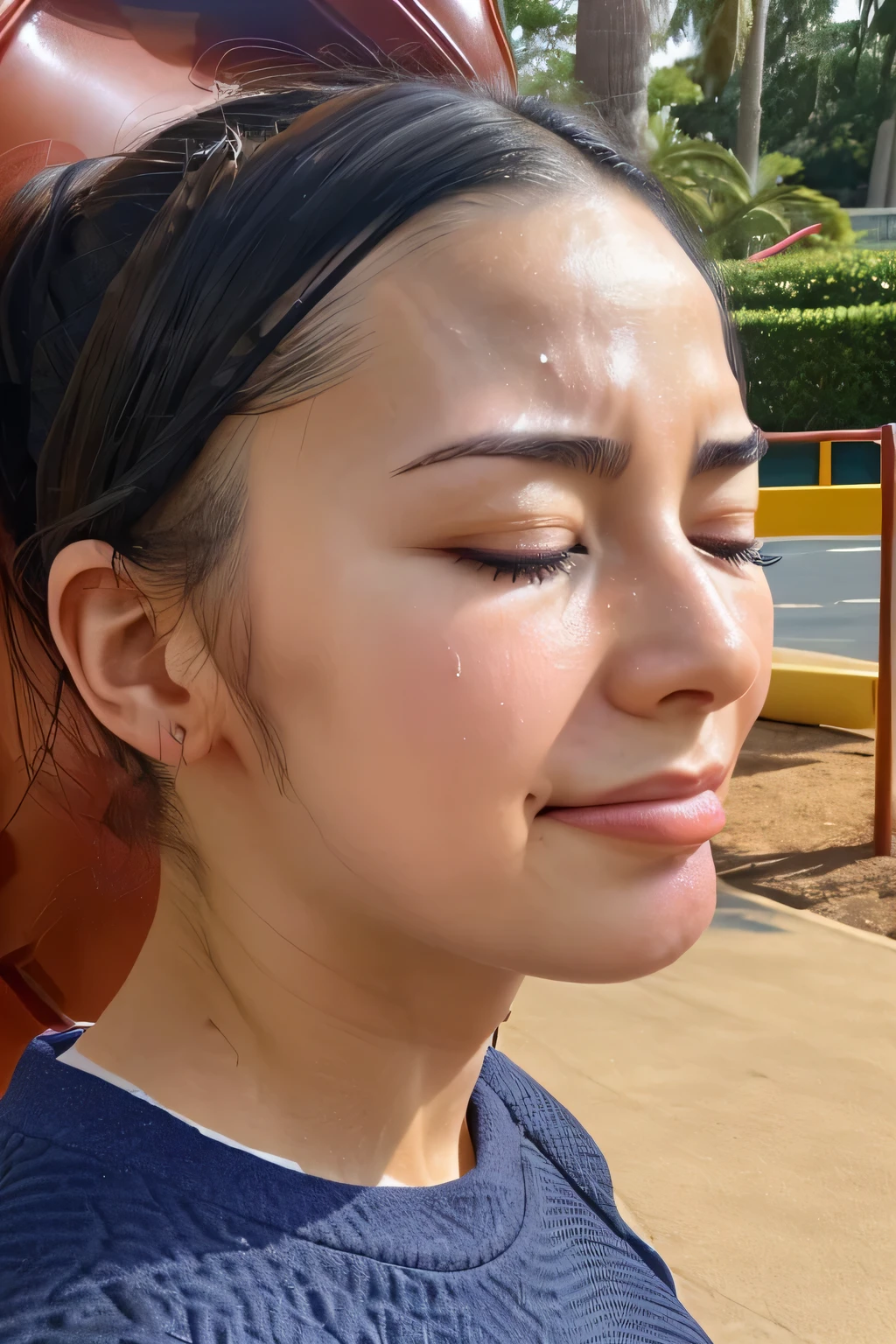 multiple characters, 2 girls, 1 asian girl, 1 white girl, surprised, afraid, crying, small tits, lighter skin, cum on face, white liquid pooling in mouth, sweaty, wet