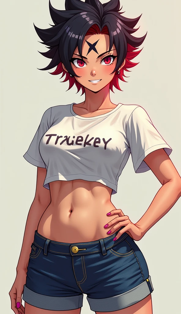 Cute girl, ripped bikini jeans, short yellow shirt that does not cover the stomach, belly showing, red sneakers, short hair, beautiful body, medium-sized sexy breasts, bikini, lifted by the buttocks, sexy body, sexy face reddish, Shy face, excited smile, watering eyes, Ripped jeans, similar to women's underwear, Jeans like a bikini, blacked, brazzers, pornhup, sexy