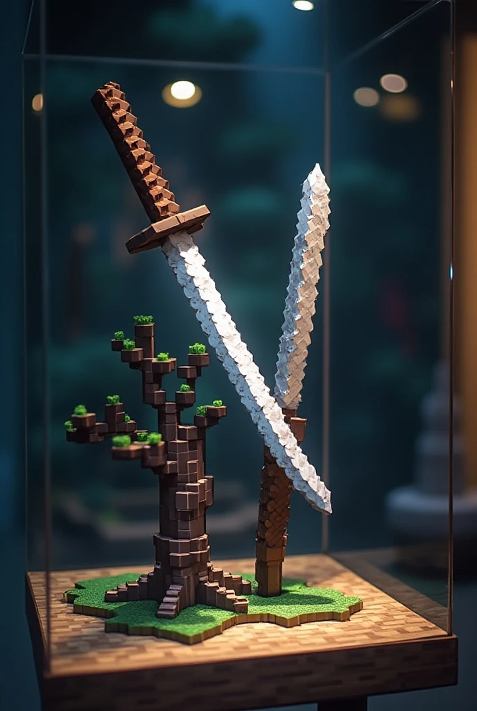  Minecraft Theme , Pixel Tone , Japanese Knife,Sword,exhibit, in Showcase,Sword Brilliance 