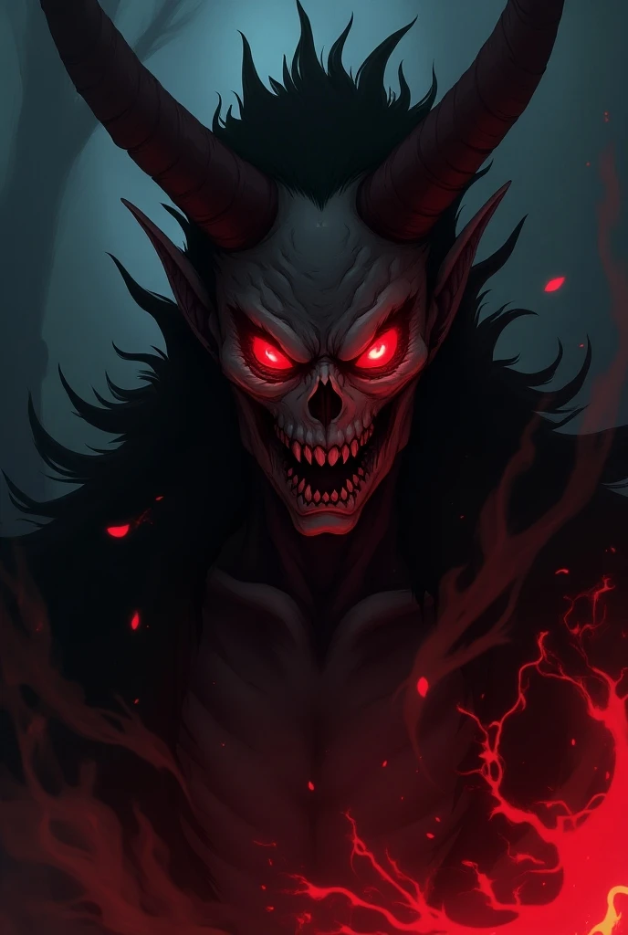(best quality,highres,masterpiece:1.2),ultra-detailed,(realistic,photorealistic,photo-realistic:1.37),scary demonic man with a white-painted face,unruly teeth,fearsome,demonic,beautiful female demon with tanned skin,brown-skinned,both have golden eyes,sharp teeth,red glowing eyes,golden hair,ominous smile,twisted horns,black wings,devilish horns,blood-red lips,red hot flames,dark shadows,haunting presence,ominous atmosphere,ominous lighting,menacing presence,dark and eerie,mysterious aura,supernatural beings,evil creatures,darkened background,demonic energy,bleak atmosphere,sinister expressions,hellish appearance,devilish charm,red-hued lighting,devilish grin,dark and twisted features,supernatural power,chaotic energy,demonic aura,lurking in the shadows,bloodlust in their eyes,enchanted by darkness.