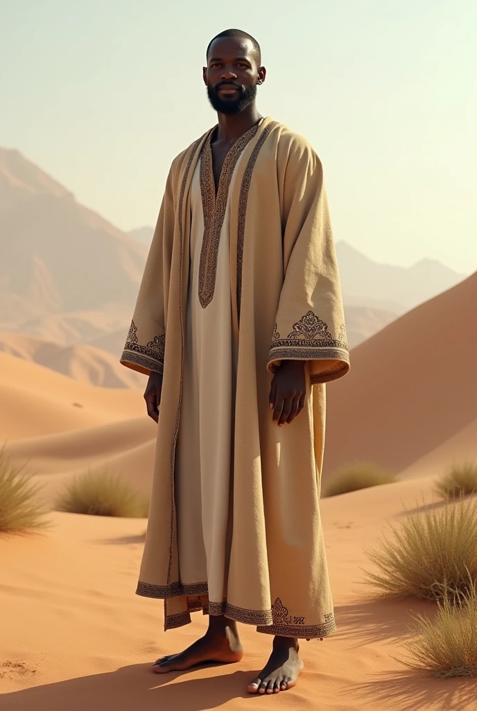 Arabian male with dark skin, green snake eyes, fangs. 