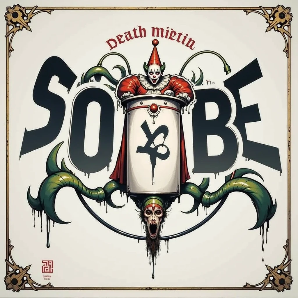 typography: Use a gothic or aggressive font for the band name. This may be something similar to what The Warning uses, but with a unique touch.
color: Dark red predominates, simulating blood, with touches of black to give it depth and contrast.
Blood Effect: You can make the letters look like they are dripping blood, with stains and splashes around.
Iconography: Add some iconic element, like an electric guitar or a skull, but it also looks bloody.