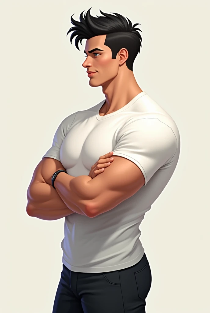 (absurd, a high resolution, Super detailed, realistic, ), 1 man, One, adult, mature, Tall and muscular man, broad shoulders, good looking, short hair, black hair, Brown eyes, square jaw, thick eyebrows, night, dark, black T-shirt, Upper body, portrait, (dark skin) 
