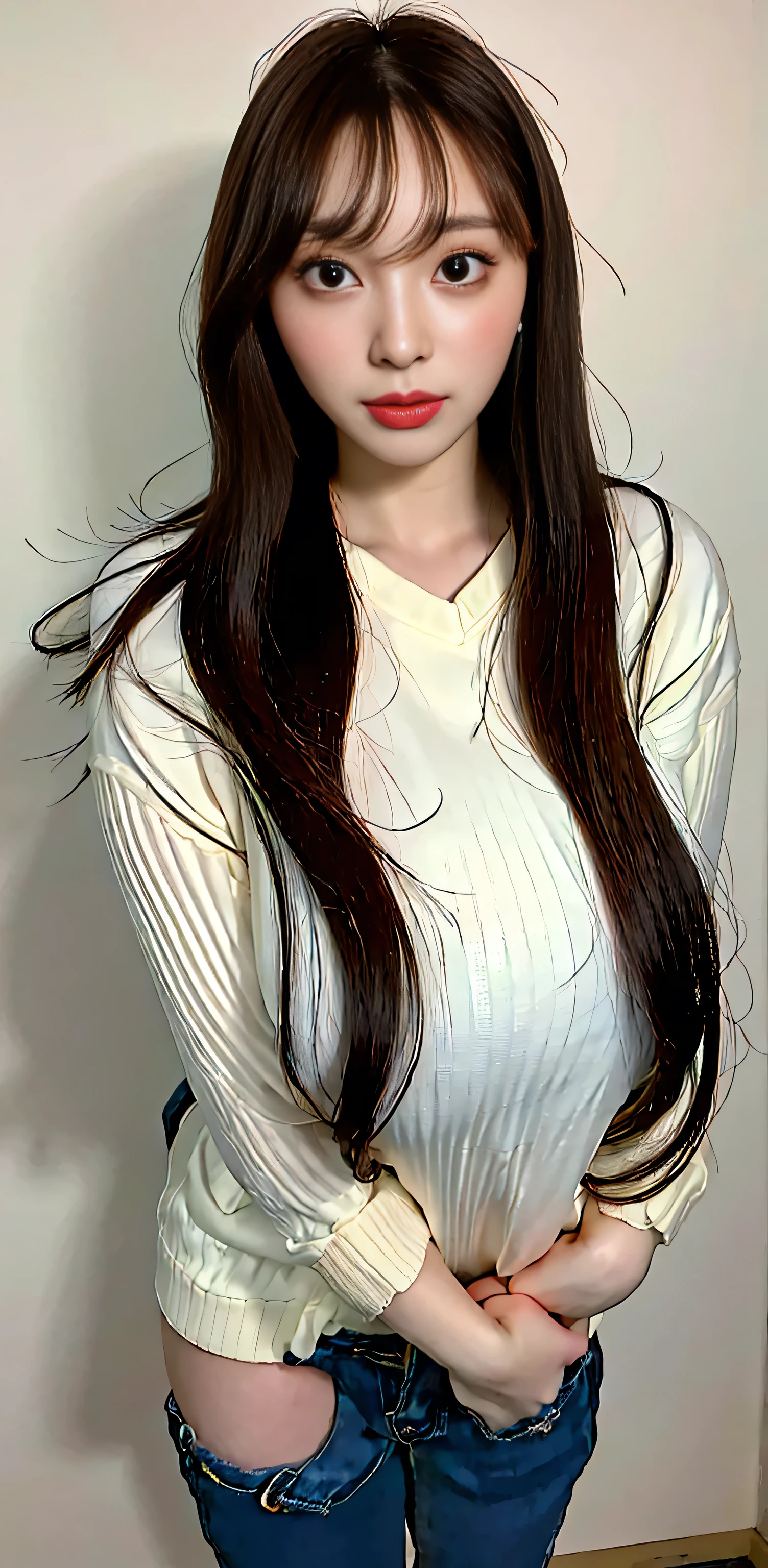 (masterpiece, 最 high quality, employment, high resolution on down:1.2, 4K, 8k , high quality), extremely detailed, Realistic, intricate details, high resolution on down, 1 girl, alone, (Large breasts that cannot measure bust size, thick thigs , wide hips), My back arched,( Movie Lighting, sunlight, perfect lighting, Backlight ), eye height shot , Extremely close shot, watching viewers , Mori Saki _tomomi_ Ecstasy , Brown eyes, ((Black Hair)), Mori Saki Chile, long hair, hair between eyes , nsfw, (((Images dedicated to viewers masturbating)))