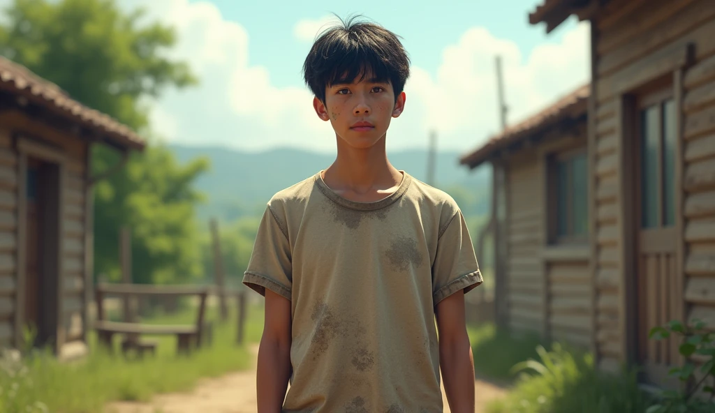 a Pictorial description for “the ball poem” by John 
Berryman. The boy should be looking devastated and grief stricken cause he had lost his beloved possession in the pond and can not get it back