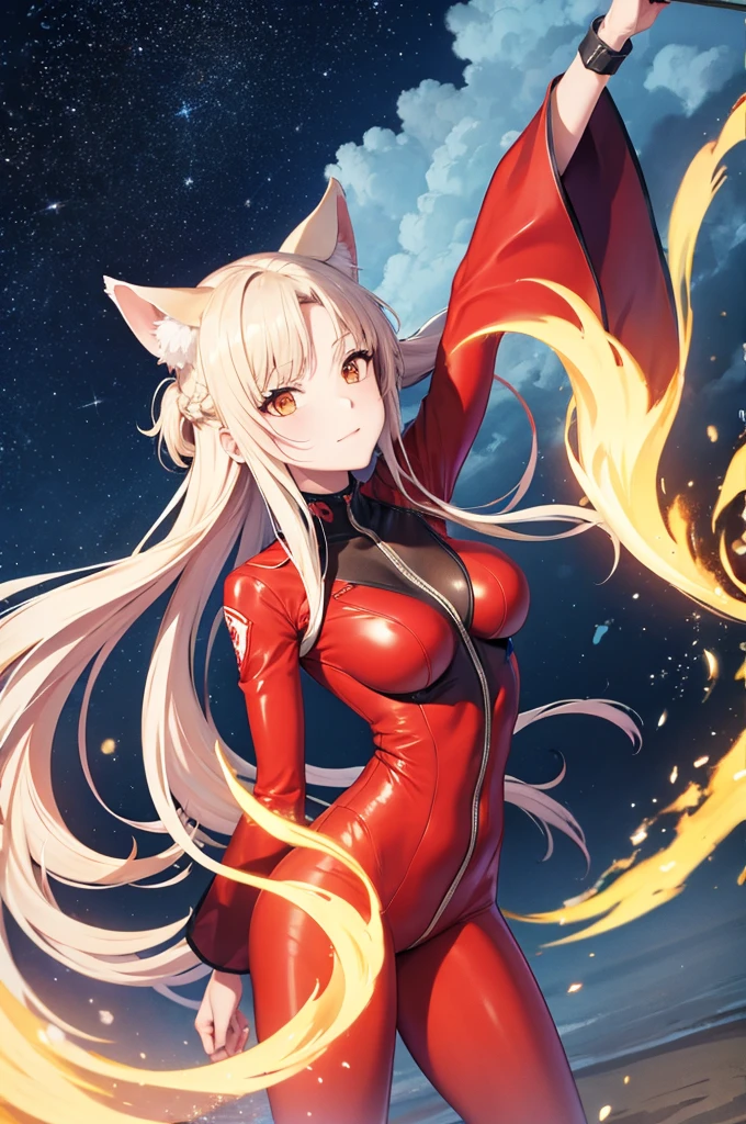 Kitsune woman, tight bodysuit