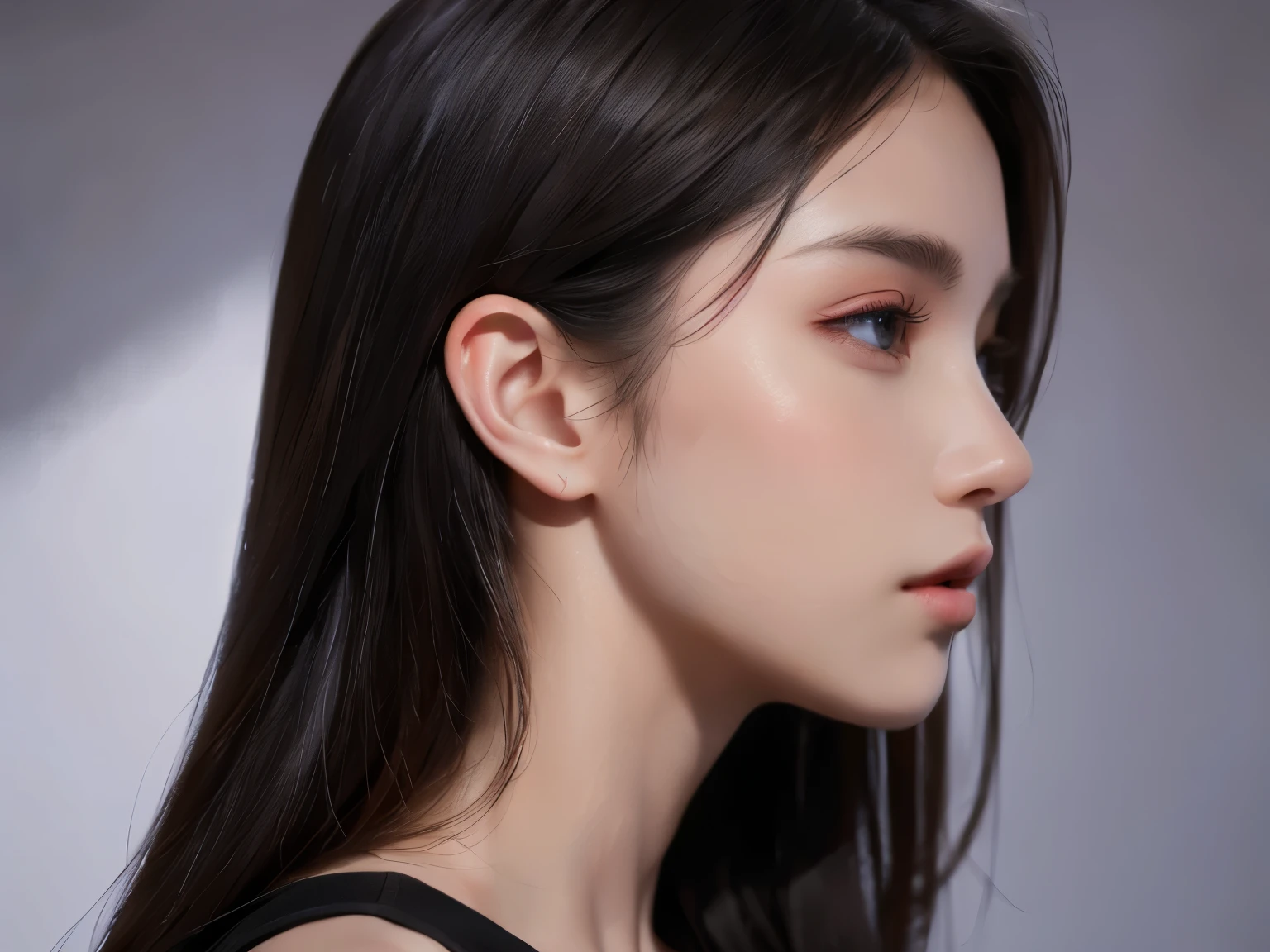 Masterpiece, high quality, high resolution, ultra detailed, perfect anatomy, beautiful eyes, beautiful girl, portrait, profile 