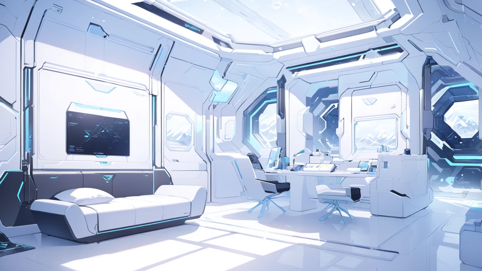 stylish room background, simple ,winter,Futuristic room,cute