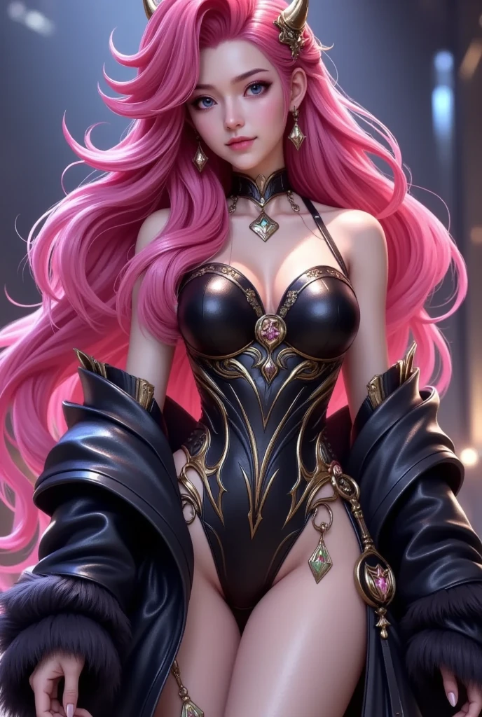 1 kawaii anime girl, nsfw, japanese girl, solo, bright aqua eyes, glasses, eyelids, blush, seductive smile, naughty expression, red lips, cute hair bangs, bob short hairstyle, bright aqua hair, heart shape earings, collar, collarbone, sexy body, slim waist, navel, natural medium breast, cleavage, navel, flat chest, cleavage, detailed erotic dress, pink color knight armor, gold and black color ornament on the dress, erotic pose, looking at viewer, flat green background, upper body