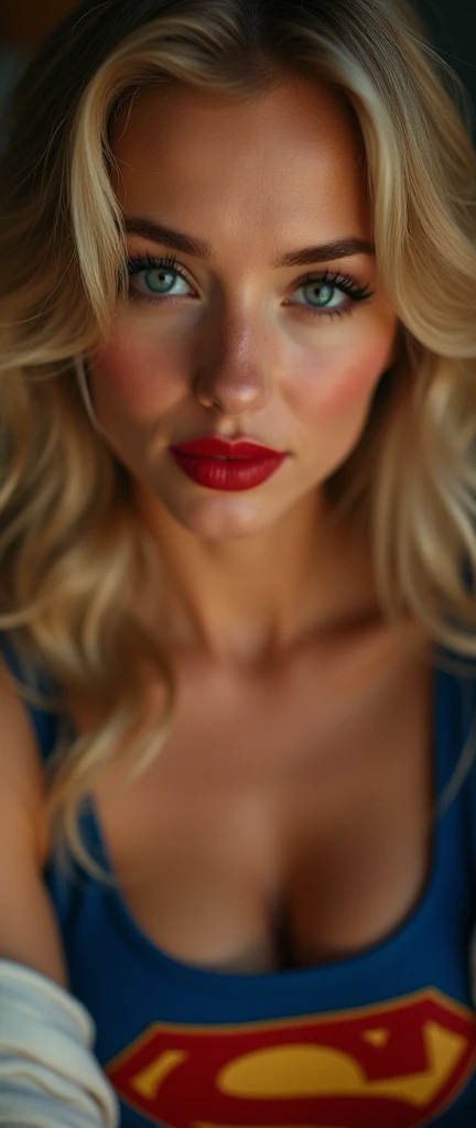 analog photo, portrait, upper body, looking at viewers, front facing,, fair, a beautiful sexy young woman, highly detailed face, without mackup, close, big lips, broad lips, red lipstick, blonde woman, messy bun, big breast, seductive experience, rain wet cotton white shirt, off soldier, RAW candid cinema,300mm, color graded portra 400 film, remarkable color, ultra realistic, wet fair skin, oily skin, (British women 1.2),