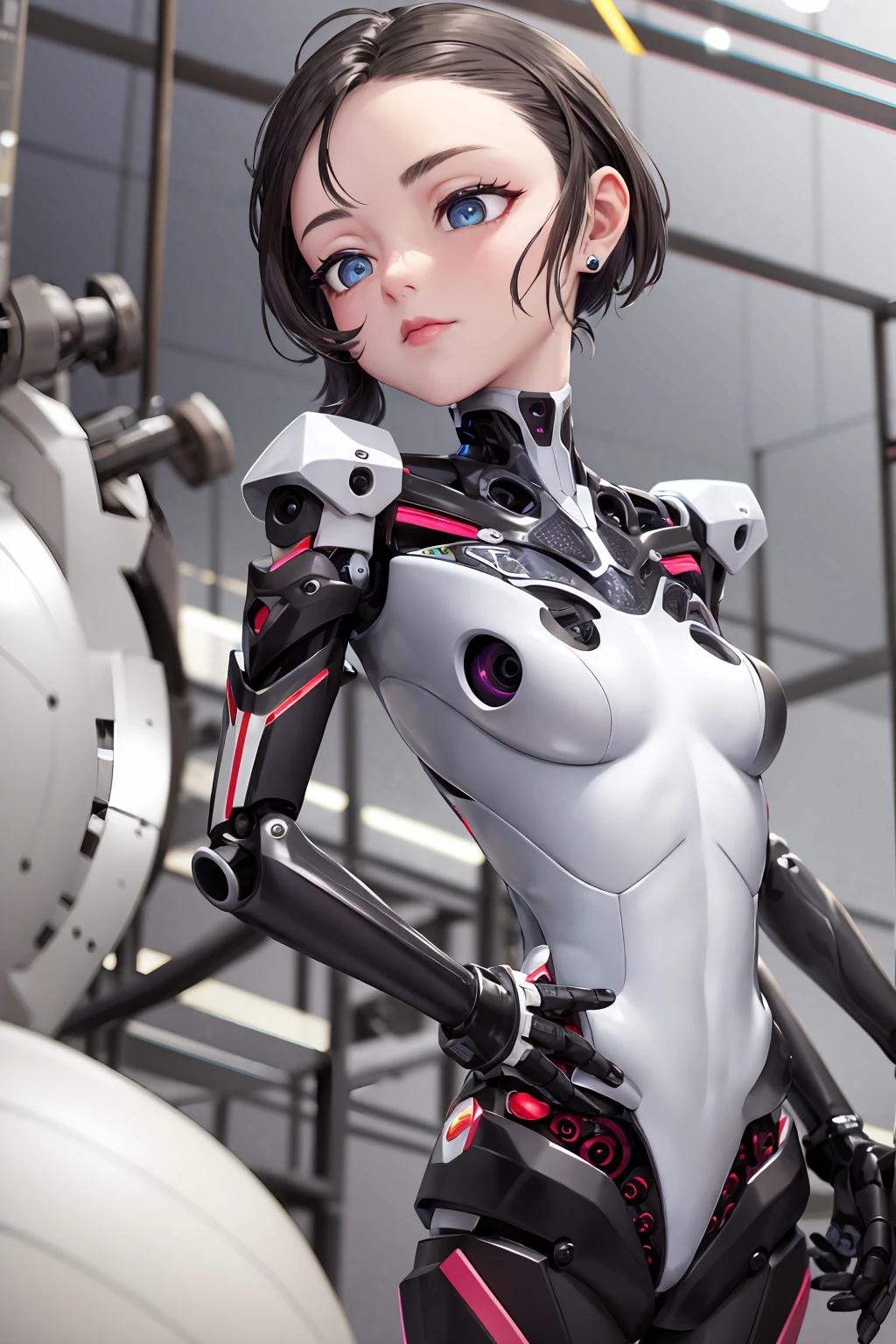 Prompt: robot_torso, robot torso, robotorso, assembling, robot joints, robot, android, mechanical parts, 1girl, solo, pale skin, indoors, factory, masterpiece, highres+, absurdres, 4K, 8K, 16K, hyper-detailed, deep eyes, stunning, intricate, sharp, smooth, realistic
