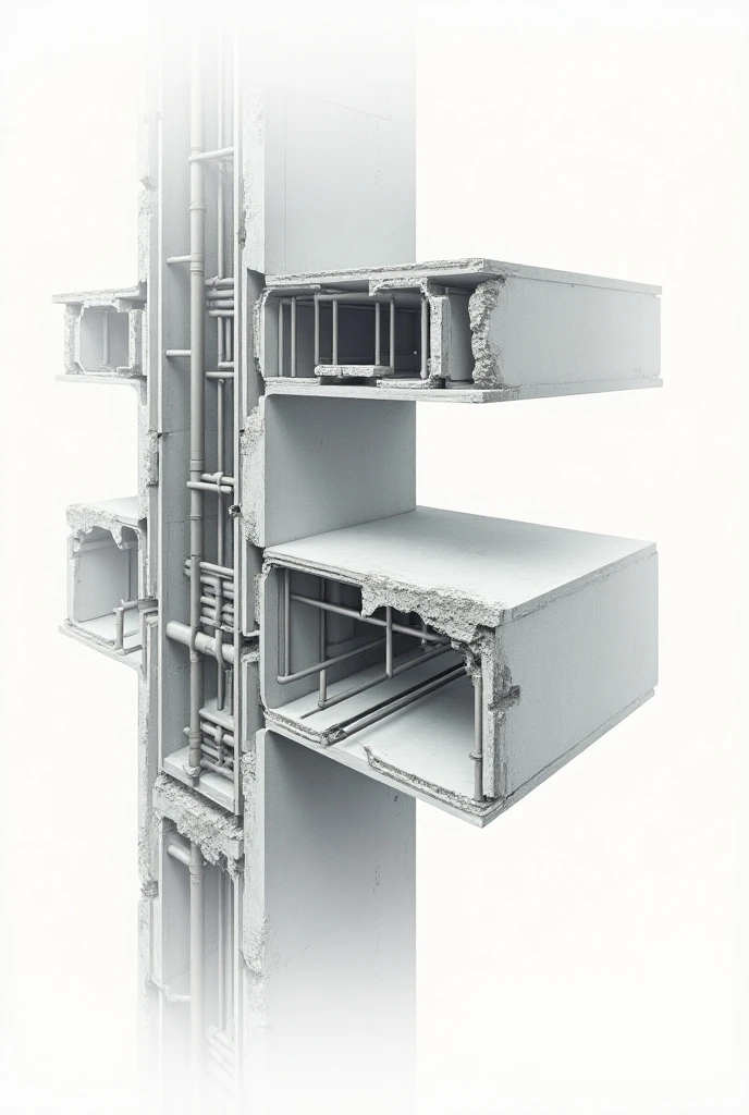 a 3d rendering of an architectural sculpture, (kubakub:1.3),a futuristic housing design, collective housing, pink elements, (wires and cables hanging from the structure:1.1), a lot of infrastructure build in, (concrete surfaces paired with transparent skin elements:1.1), clean background, (robotic design:1.2), (sci-fi:1.1), (4k,highly detailed:1.2), natural light, cinematic shot