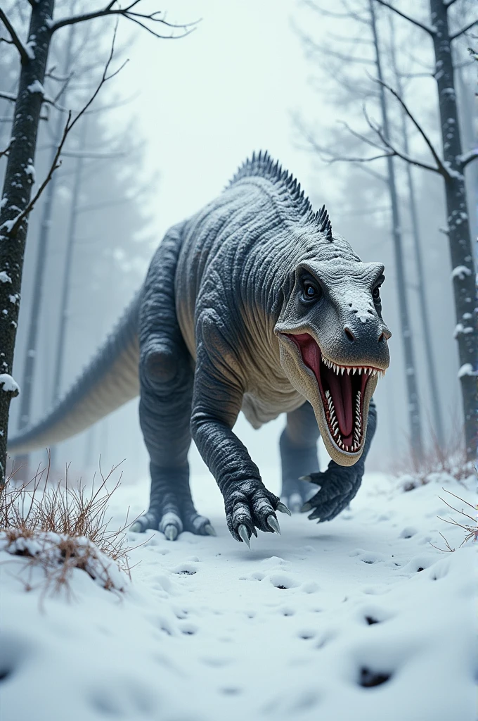 Allosaurus in winter