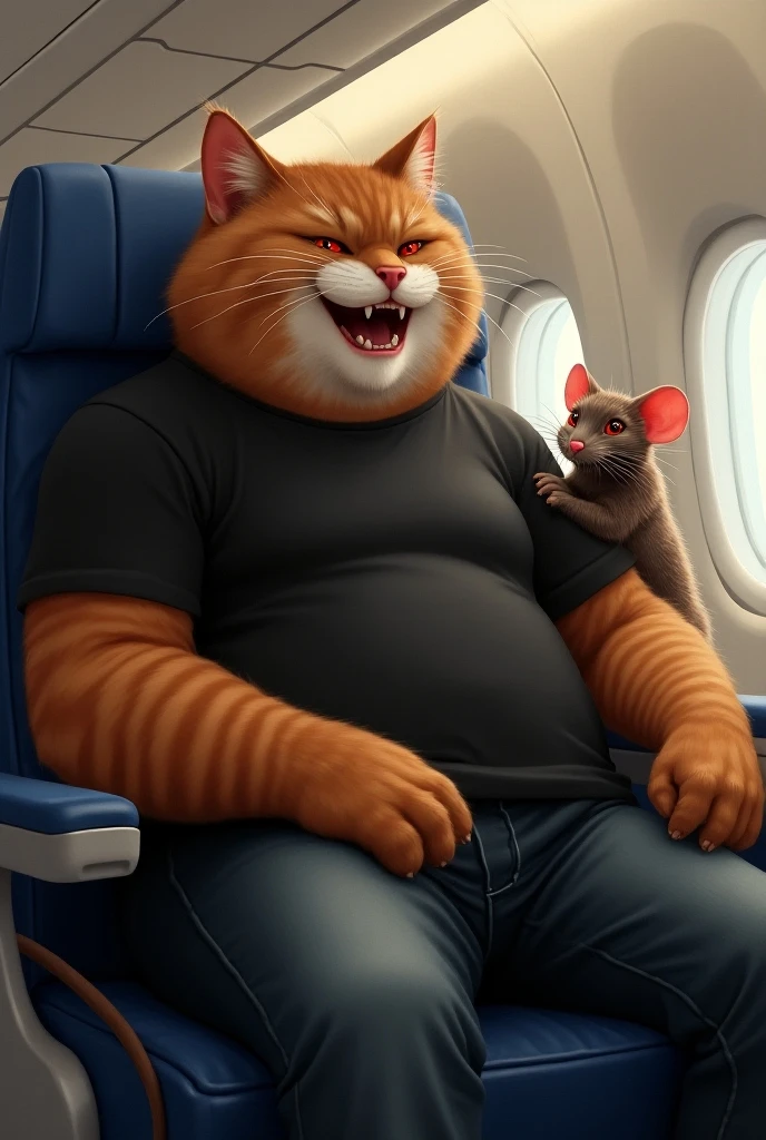 there is a cat sitting on a seat in an airplane, he-man rides the battle cat, furry fantasy art, fat cat superhero, cgi art, garfield the cat, garfield, new cats movie, furry art, catdog, by Alexander Kucharsky, giant cat monster, amazing cgi, 3 d epic illustrations, animated movie still