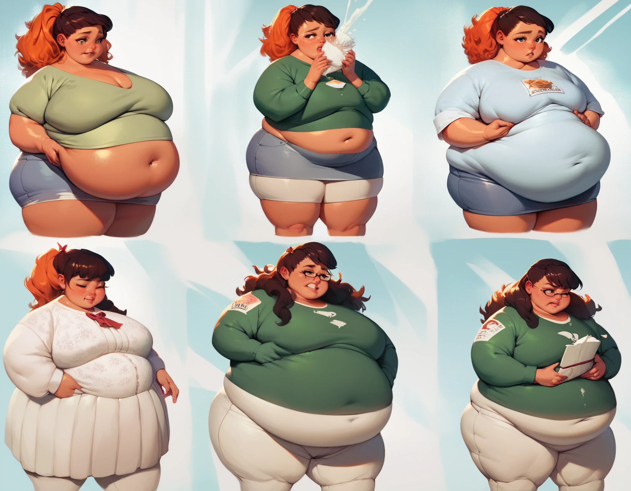 fatness old lady barechested M leg opening Big droopy