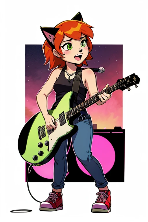 Female furry rock star pop music singer idol cat ben 10 style