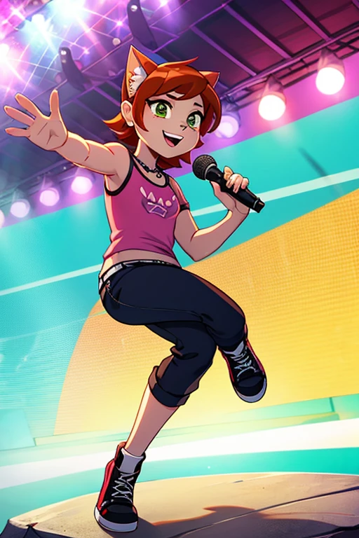 Female furry rock star pop music singer idol cat ben 10 style