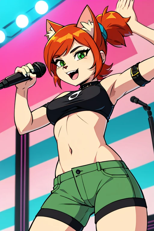 Female furry rock star pop music singer idol cat ben 10 style