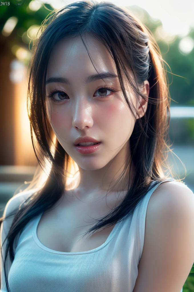 dressed, (photo realistic:1.4), close up, (hyper realistic:1.4), (realistic:1.3),
(smoother lighting:1.05), (increase cinematic lighting quality:0.9), 32K,
1girl,20yo girl, realistic lighting, backlighting, light on face, ray trace, (brightening light:1.2), (Increase quality:1.4),
(best quality real texture skin:1.4), finely detailed eyes, finely detailed face,
(tired and sleepy and joy), (laugh:0), face closeup, t-shirts,
(Increase body line mood:1.1), (Increase skin texture beauty:1.1)